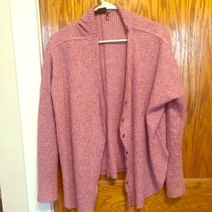 Waffle cardigan with buttons.